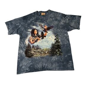 VTG 90’s Blue Tie Dye The Mountain T-Shirt (Size XL)